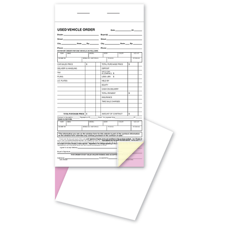 ASP Used Vehicle Order Books, 5 1/2" X 9" - 3 Part, 1 Book (50 Per Book) 8339